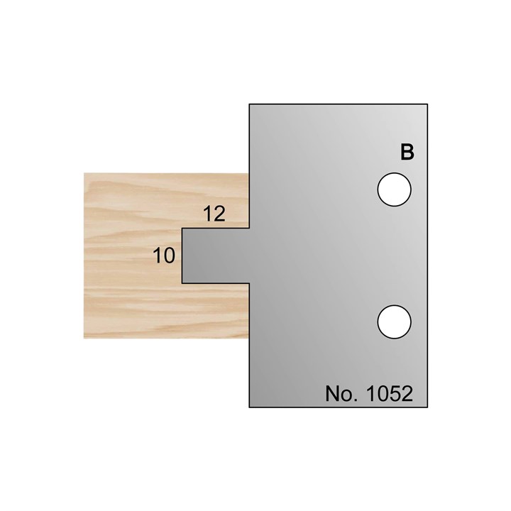 10 x 12mm T & G Profile Cutter in HSS - 1052