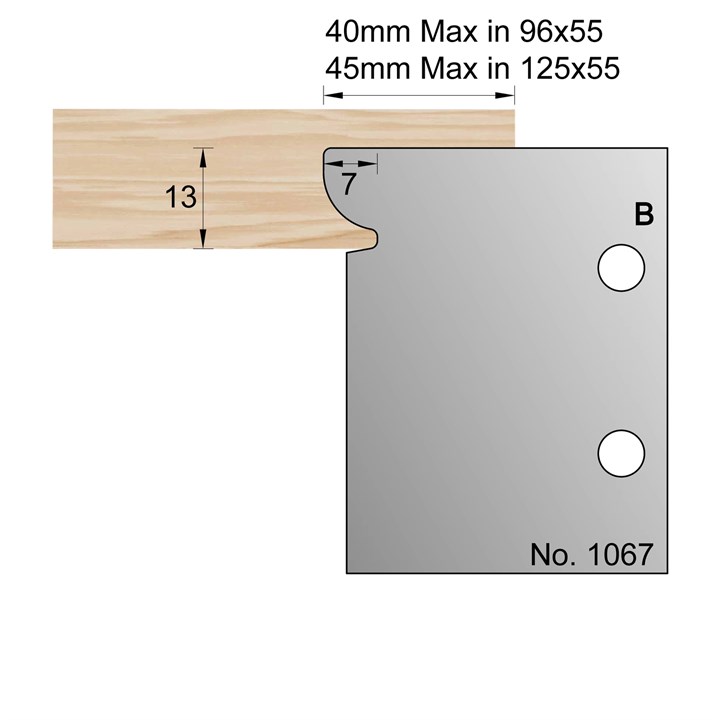 13 x 7mm Finger Pull Profile Cutter in HSS - 1067