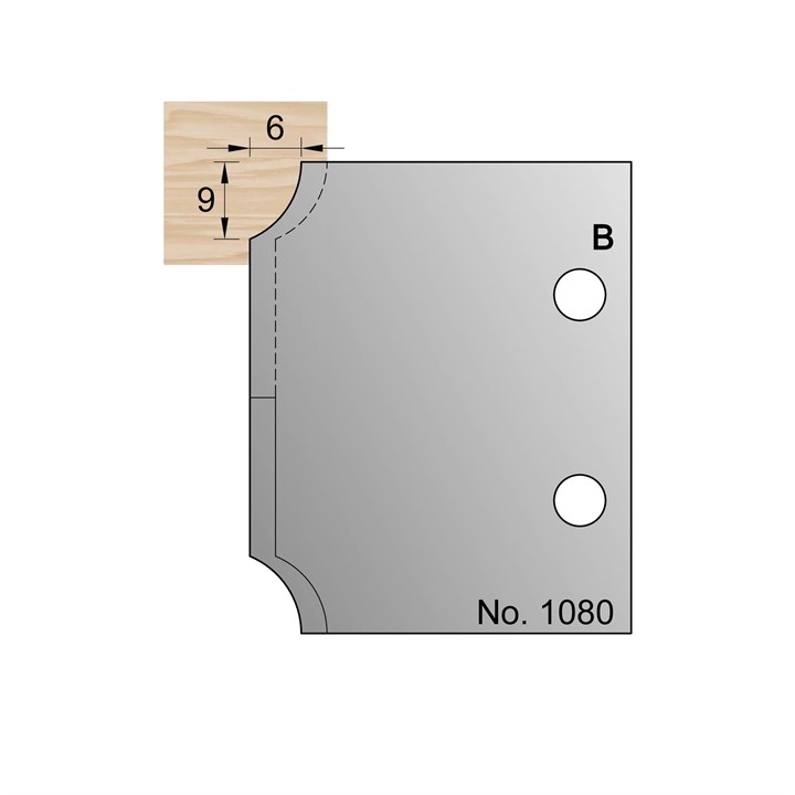 9 x 6mm Ovolo Profile Cutter in HSS - 1080