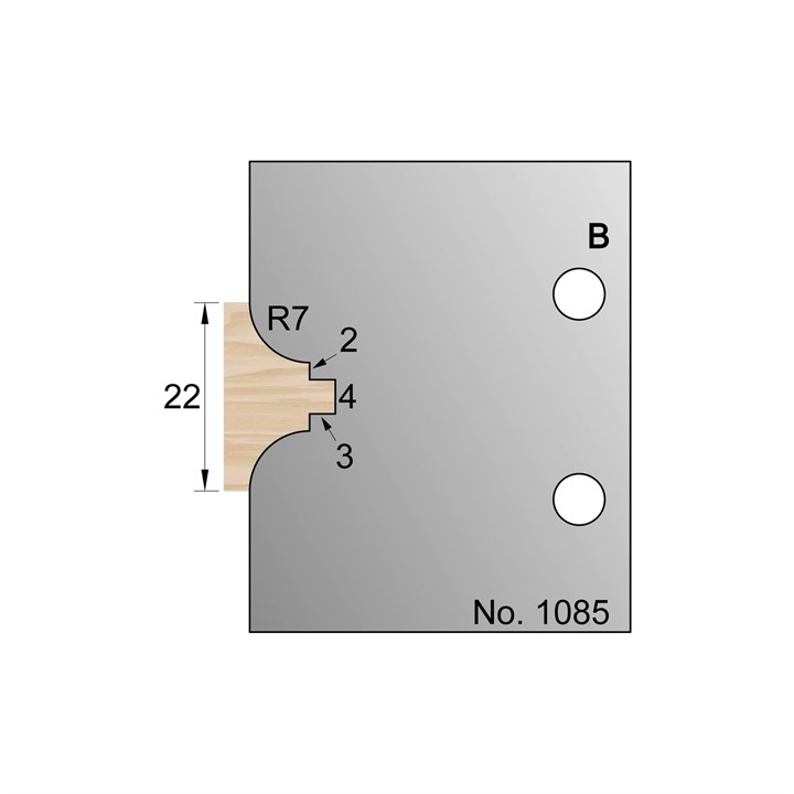 22mm (R7) Glazing Bar Profile Cutter in HSS - 1085
