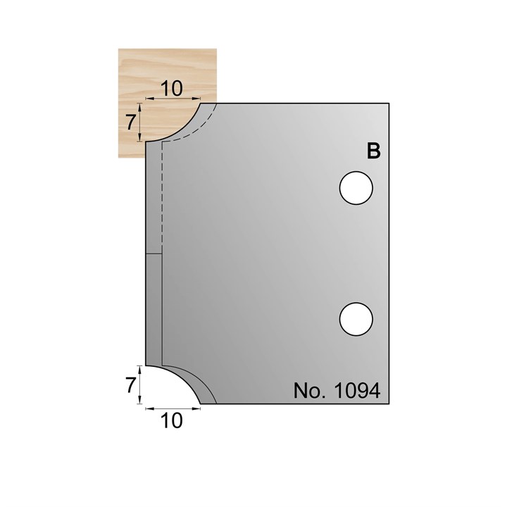 7 x 10mm Ovolo Profile Cutter in HSS - 1094