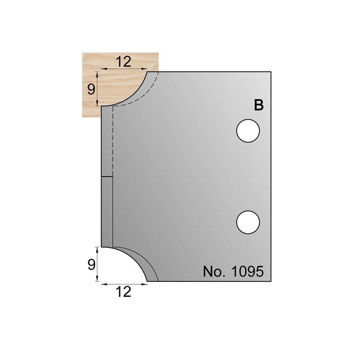 9 x 12mm Ovolo Profile Cutter in HSS - 1095