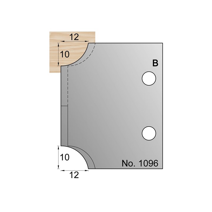 10 x 12mm Ovolo Profile Cutter in HSS - 1096