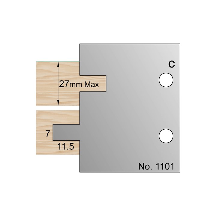 7 x 11.5mm T & G Profile Cutter in HSS - 1101