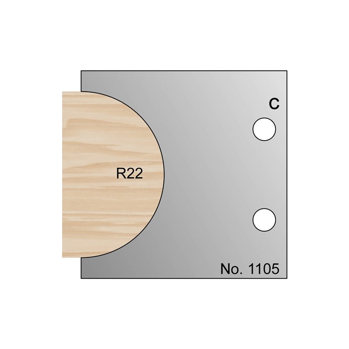 44mm Dia (R22) Nosing Profile Cutter in HSS - 1105