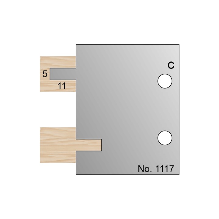 5 x 12mm T&G Profile Cutter in HSS - 1117