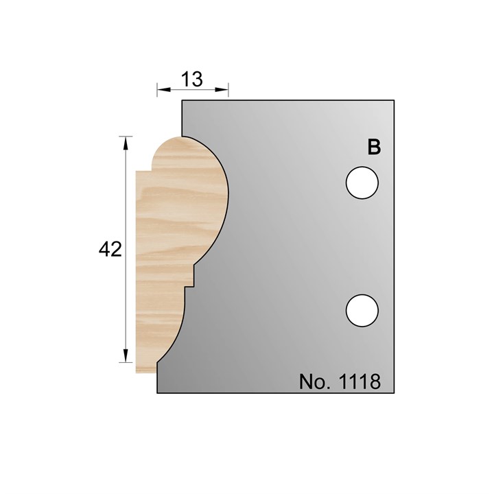 42mm Picture Rails Profile Cutter in HSS - 1118