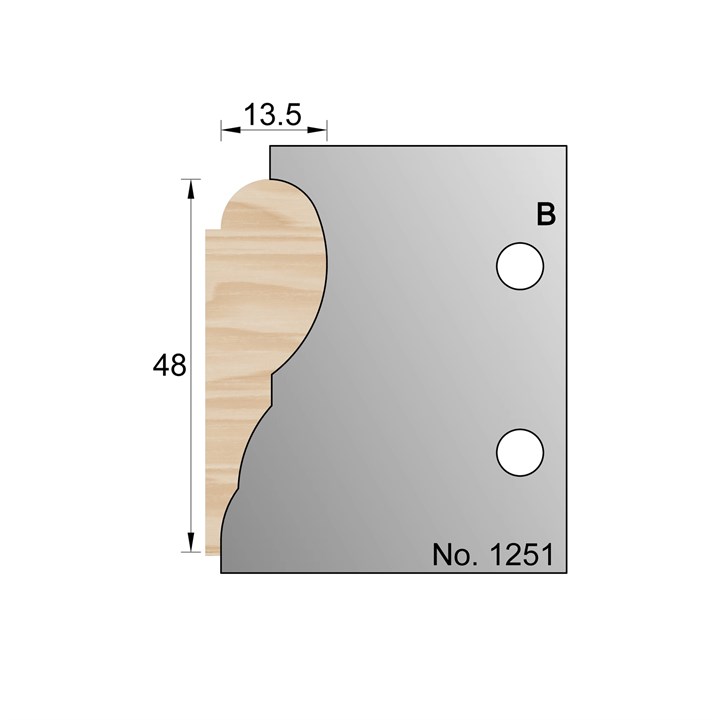 48mm Picture Frame Profile Cutter in HSS - 1251