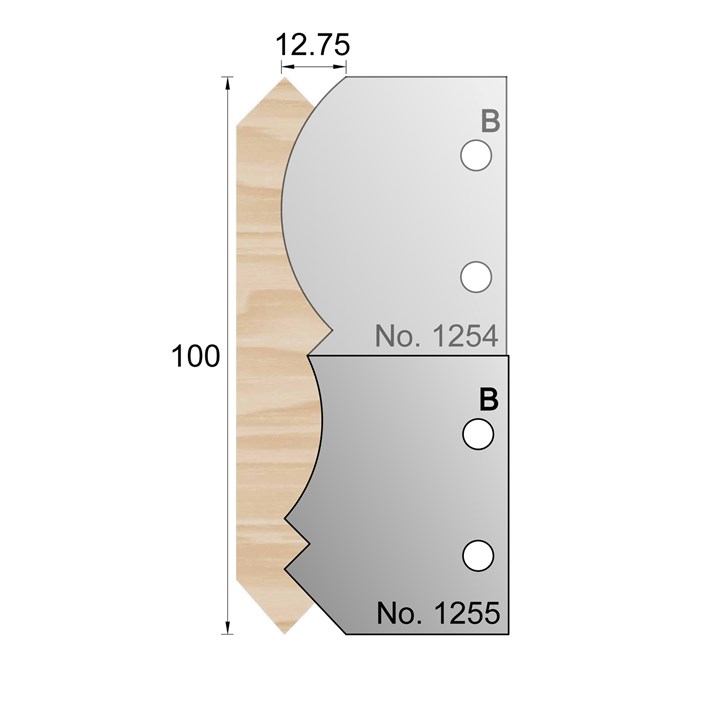 110 x 12.75mm Cornice Profile Cutter in HSS - 1255