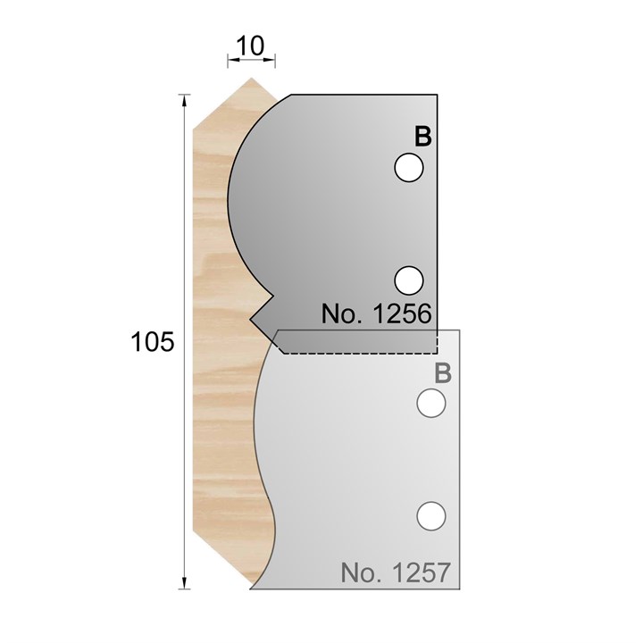 105 x 10mm Cornice Profile Cutter in HSS - 1256
