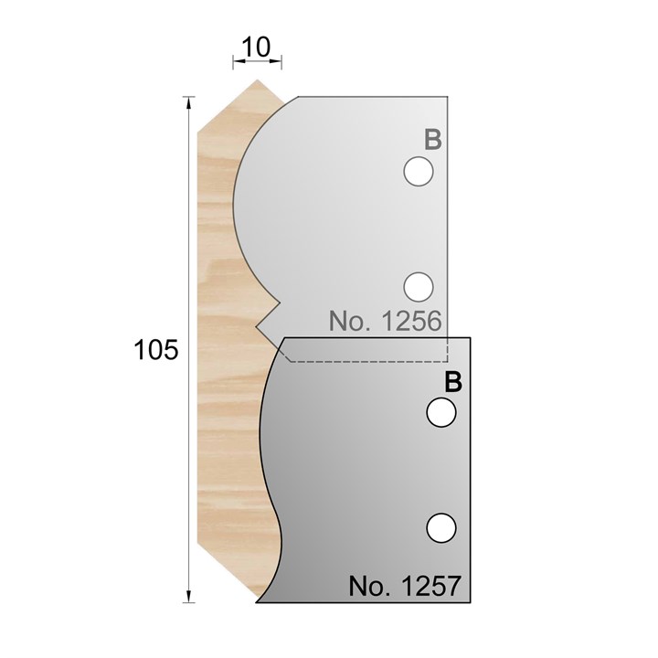 105 x 10mm Cornice Profile Cutter in HSS - 1257