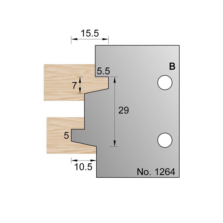 5 x 10mm Glue Joint Profile Cutter in HSS - 1264