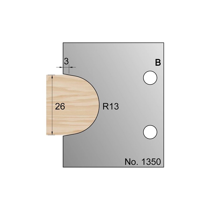 R13 Bullnose Profile Cutter in HSS - 1350