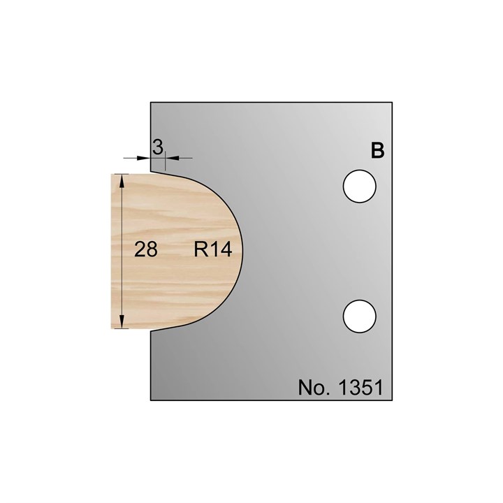 R14 Bullnose Profile Cutter in HSS - 1351