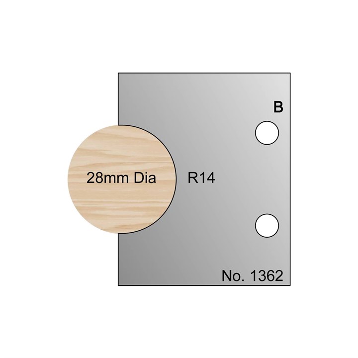 28mm Dia (R14) Dowel Profile Cutter in HSS - 1362