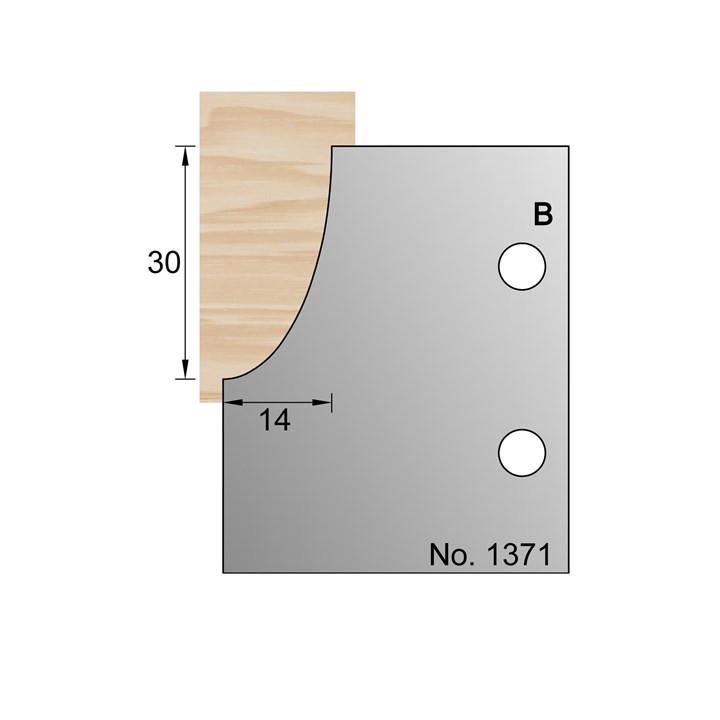 30 x 14mm Skirting Profile Cutter in HSS - 1371