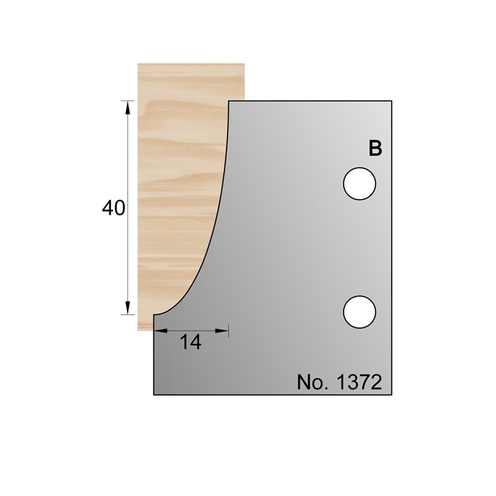 40 x 14mm Skirting Profile Cutter in HSS - 1372