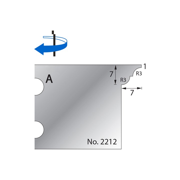 7 x 7mm (R3) w/ 1mm Quirk Scribe Cutter in HSS - 2212