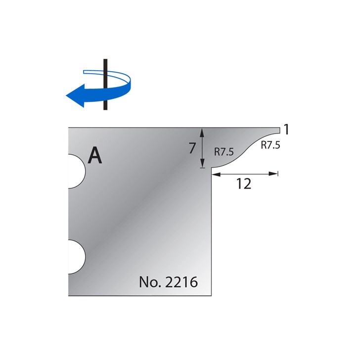 7 x 12mm w/ 1mm Quirk Scibe Cutter in HSS - 2216