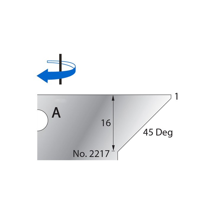 45 Degrees w/ 1mm Quirk Scribe Cutter in HSS - 2217