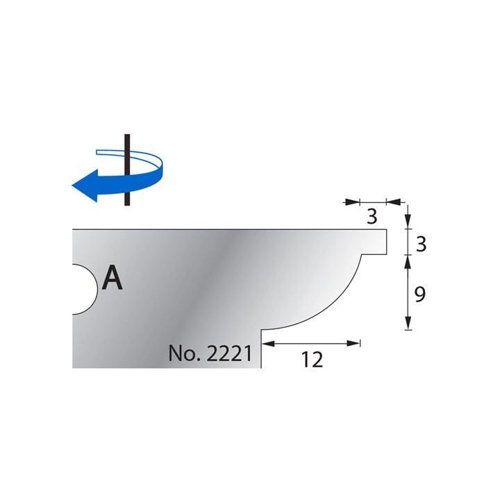 9 x 12mm w/ 3mm Quirk Scribe Cutter in HSS - 2221