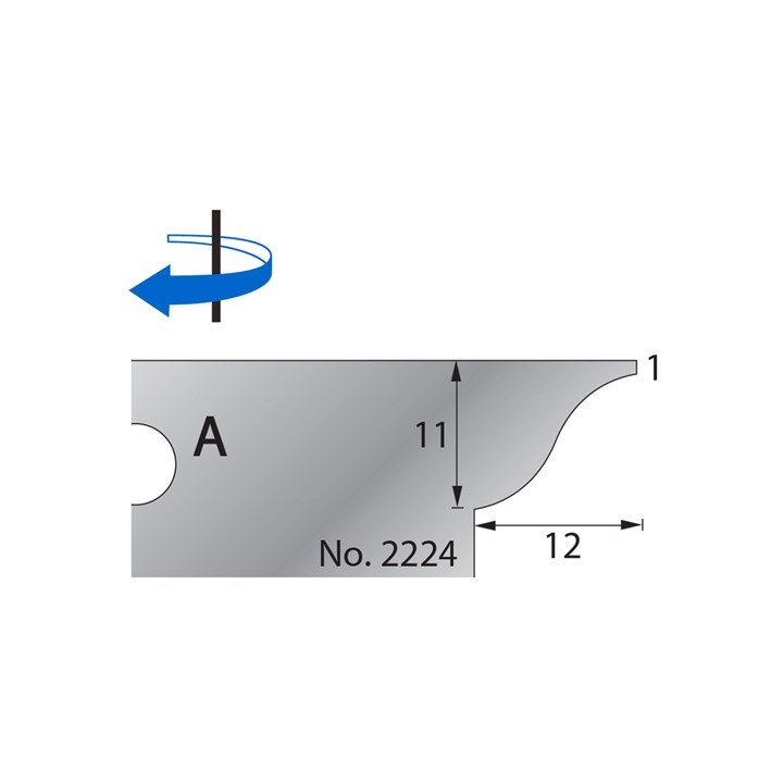 11 x 12mm w/ 1mm Quirk Scribe Cutter in HSS - 2224