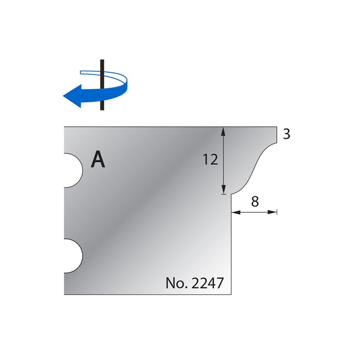 12 x 8mm w/ 3mm Quirk Scribe Cutter in HSS - 2247