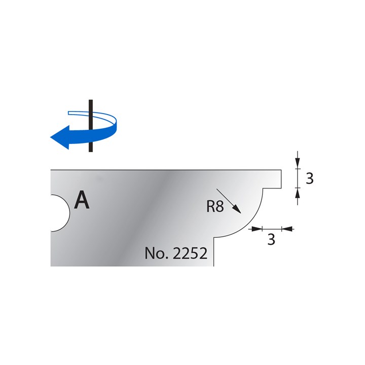 R8 w/ 3mm Quirk Scribe Cutter in HSS - 2252