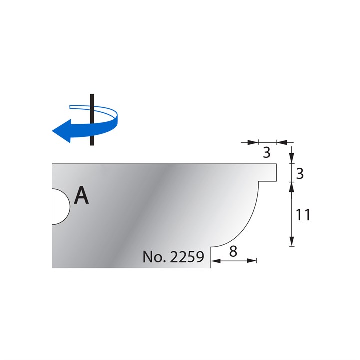 11 x 8mm w/ 3mm Quirk Scribe Cutter in HSS - 2259