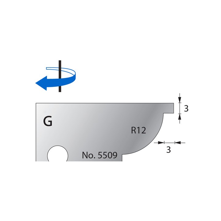 R12 w/ 3mm Quirk Scribe Cutter in HSS - 5509