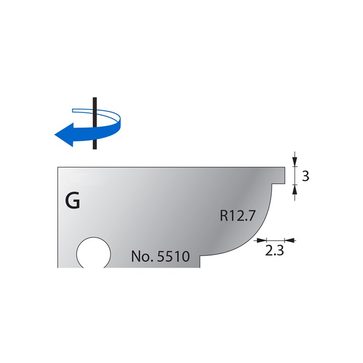 R12.7 w/ 3 x 2.3mm Quirk Scribe Cutter in HSS - 5510