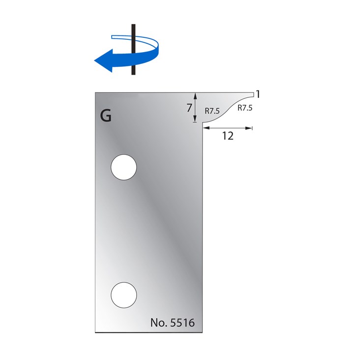 7 x 12mm w/ 1mm Quirk Scribe Cutter in HSS - 5516