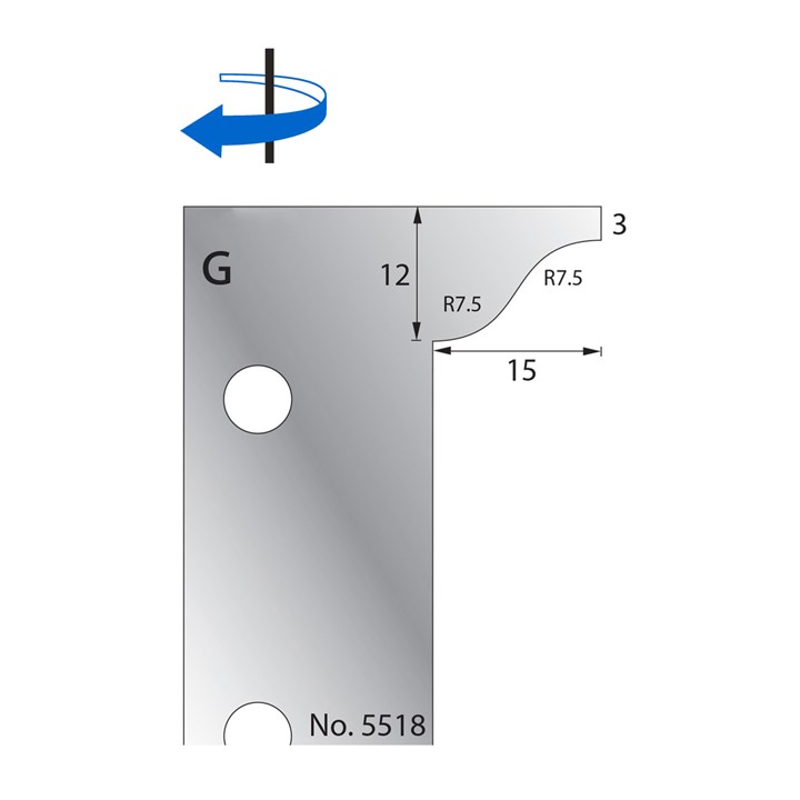 12 x 15mm w/ 3mm Quirk Scribe Cutter in HSS - 5518