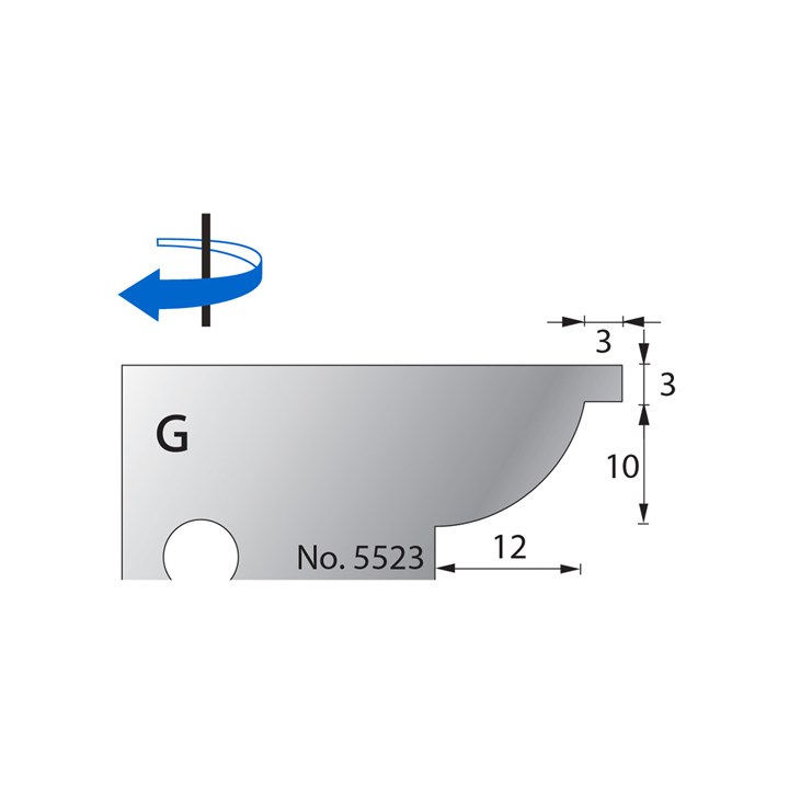 10 x 12mm w/ 3mm Quirk Scribe Cutter in HSS - 5523
