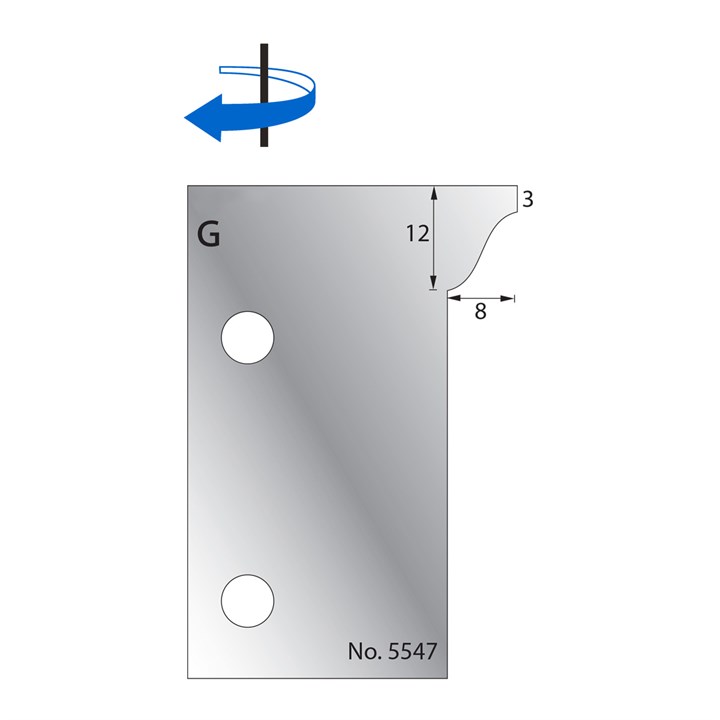 12 x 8mm w/ 3mm Quirk in HSS - 5547