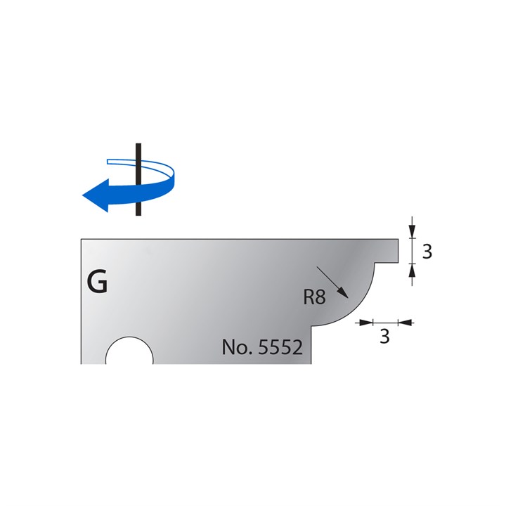 R8 w/ 3mm Quirk Scribe Cutter in HSS - 5552