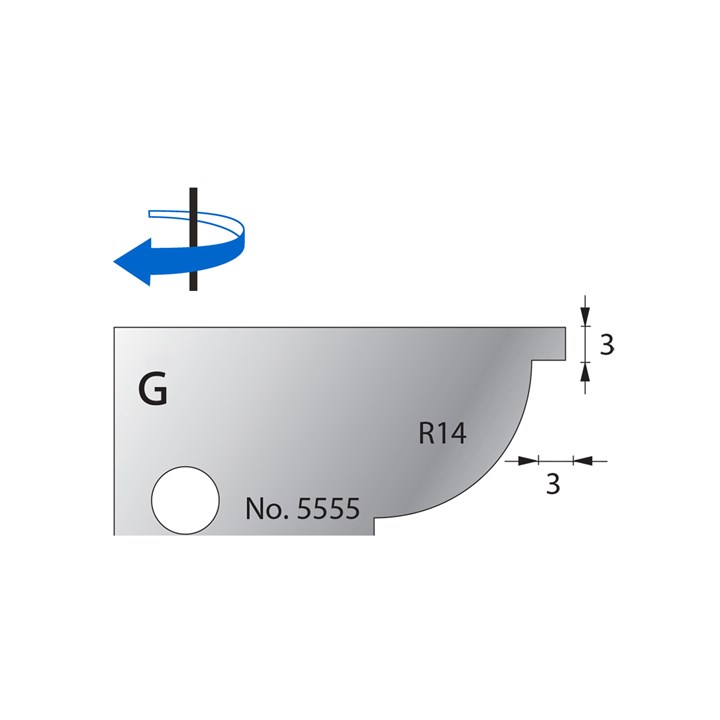 R14 w/ 3mm Quirk Scribe Cutter in HSS - 5555