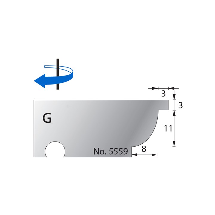 11 x 8mm w/ 3mm Quirk Scribe Cutter in HSS - 5559