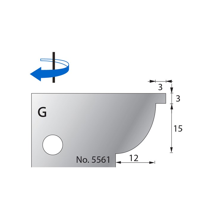 15 x 12mm w/ 3mm Quirk Scribe Cutter in HSS - 5561