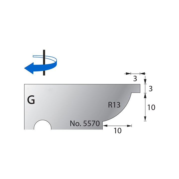 10 x 10mm (R13) w/ 3mm Quirk Scribe Cutter in HSS - 5570