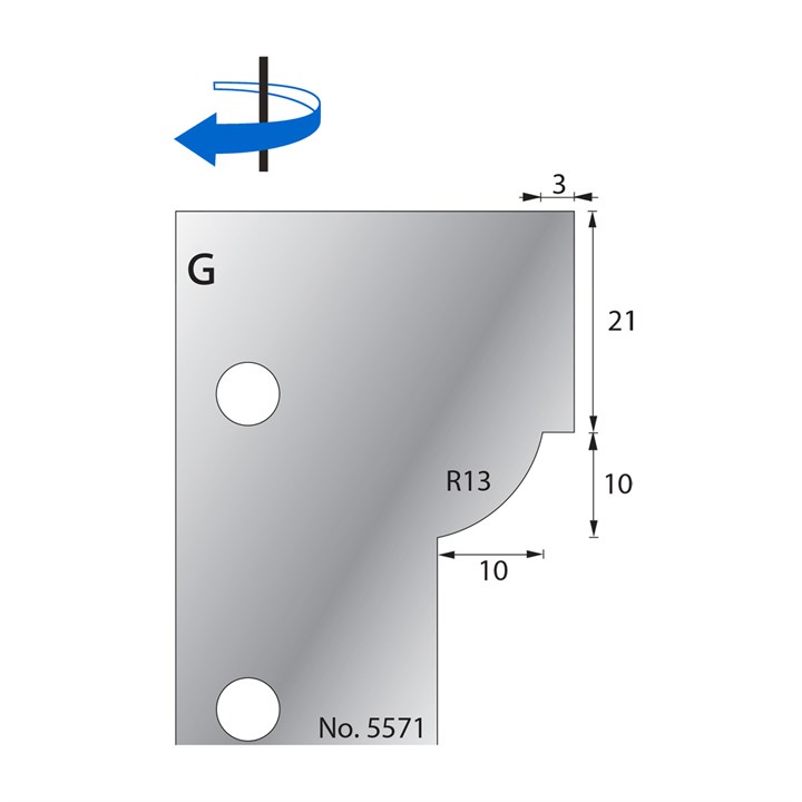 10 x 10mm (R13) w/ 21 x 3mm Quirk Scribe Cutter in HSS - 5571