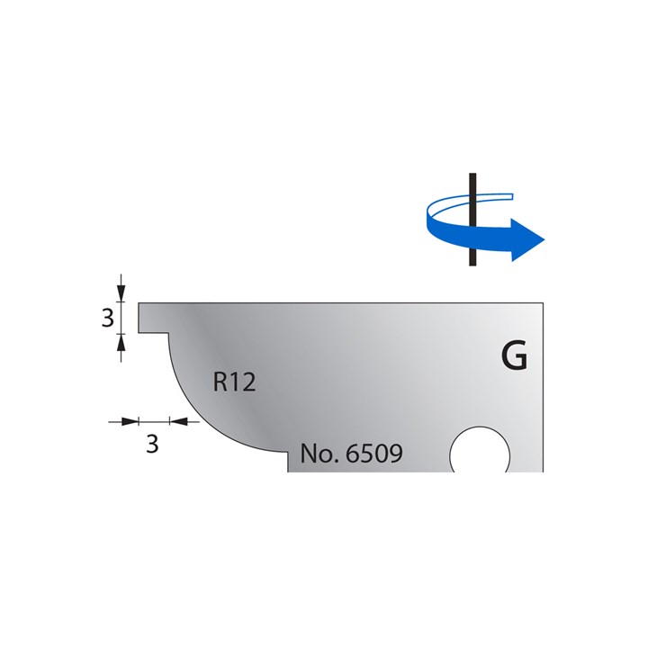R12 w/ 3mm Quirk Scribe Cutter in HSS - 6509
