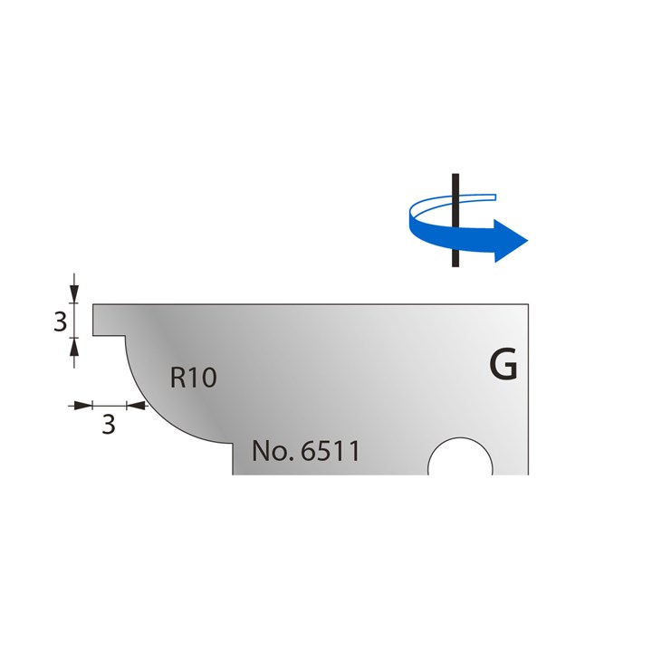 R10 w/ 3mm Quirk Scribe Cutter in HSS - 6511