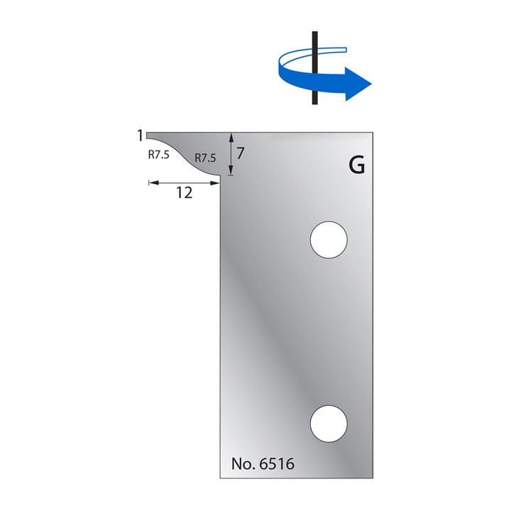 7 x 12mm w/ 1mm Quirk Scribe Cutter in HSS - 6516