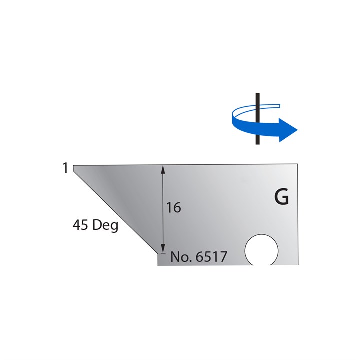 45 Degrees w/ 1mm Quirk Scribe Cutter in HSS - 6517