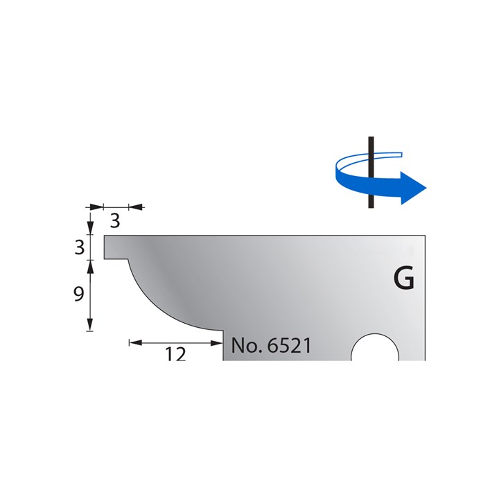 9 x 12mm w/ 3mm Quirk Scribe Cutter in HSS - 6521