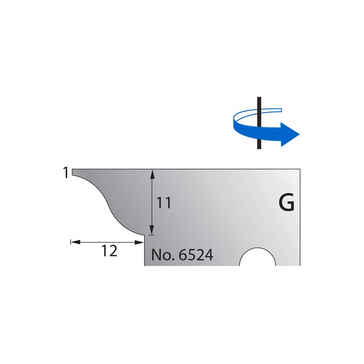 11 x 12mm w/ 1mm Quirk Scribe Cutter in HSS - 6524