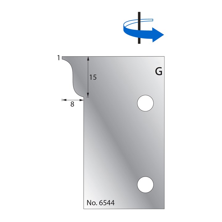 15 x 8mm w/ 1mm Quirk Scribe Cutter in HSS - 6544