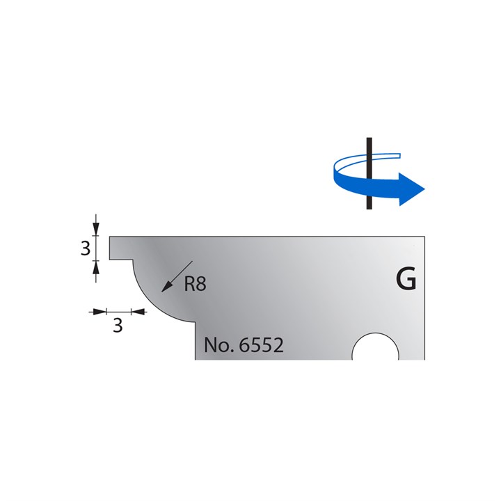 R8 w/ 3mm Quirk Scribe Cutter in HSS - 6552