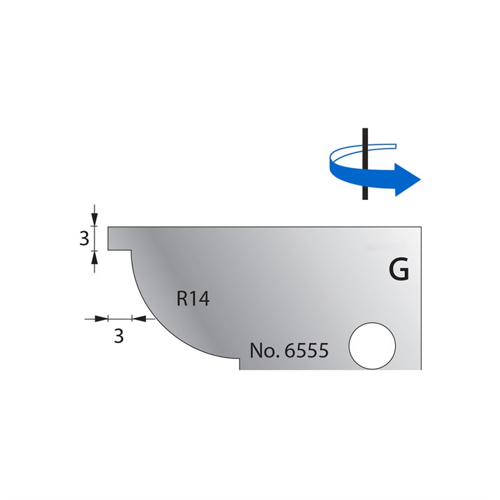 R14 w/ 3mm Quirk Scribe Cutter in HSS - 6555